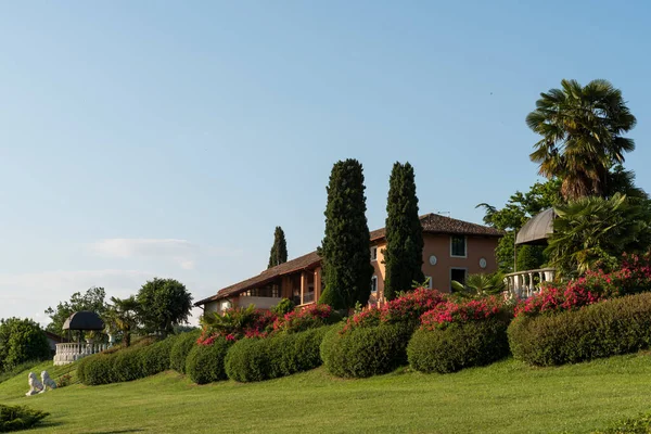 Schöne Aussicht Auf Den Sommerpark Der Nähe Von Schloss Spessa — Stockfoto