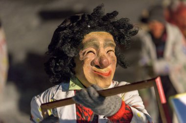 Friuli Venezia Giulia 'nın dağlık Carnia bölgesinde Sauris Karnavalı 