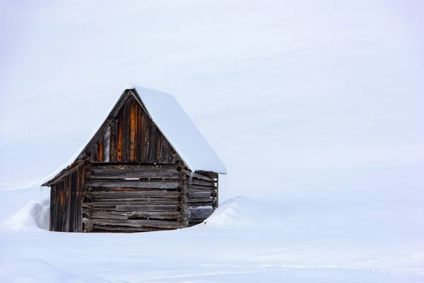 Сценічний Зимовий Характер Селі Саппада Горах Італія — стокове фото