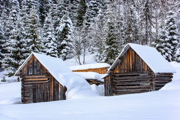 Naturaleza Escénica Invierno Pueblo Sappada Las Montañas Italia —  Fotos de Stock