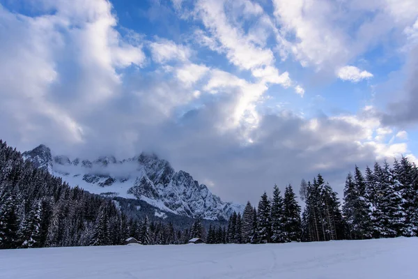 Scénický Zimní Pohled Vesnici Sappada Horách Itálie — Stock fotografie