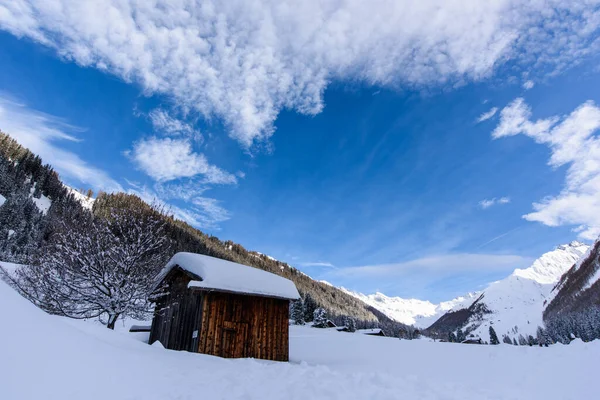 Valle Aurina Tyrol Talya Daki Casere Çevresindeki Güzel Kış Manzarasının — Stok fotoğraf