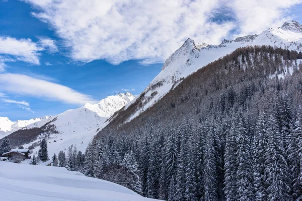 Красивый Зимний Пейзаж Вокруг Казере Валле Аурина Тироль Италия — стоковое фото