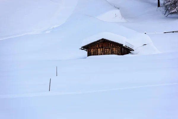 Malebný Záběr Krásné Zimní Krajiny Kolem Casere Valle Aurina Tyrolsko — Stock fotografie