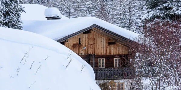 Festői Felvétel Gyönyörű Téli Táj Körül Casere Valle Aurina Tirol — Stock Fotó
