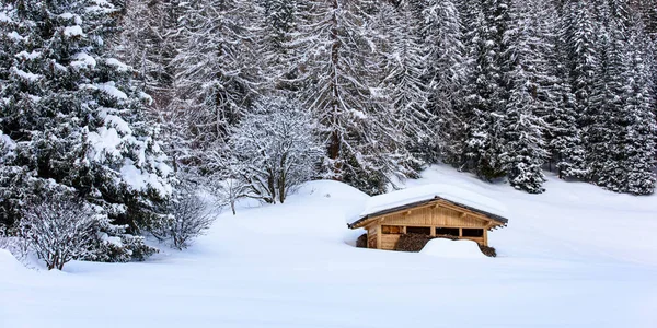 Malebný Záběr Krásné Zimní Krajiny Kolem Casere Valle Aurina Tyrolsko — Stock fotografie