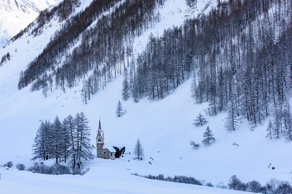 Landschaftsaufnahme Einer Wunderschönen Winterlandschaft Rund Das Ahrntal Tirol Italien — Stockfoto