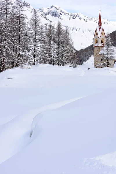 Красивый Зимний Пейзаж Вокруг Казере Валле Аурина Тироль Италия — стоковое фото