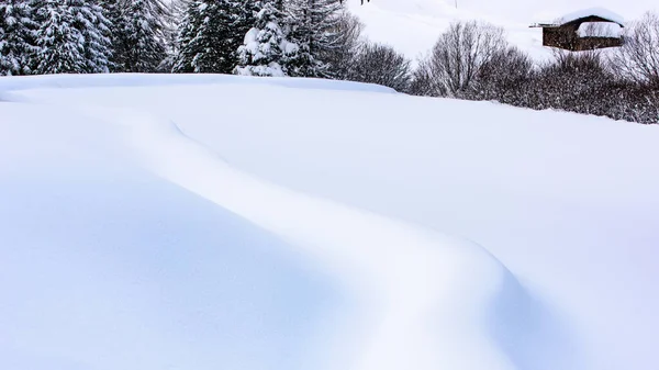 意大利蒂罗尔Valle Aurina Casere周围美丽冬季风景的风景画 — 图库照片