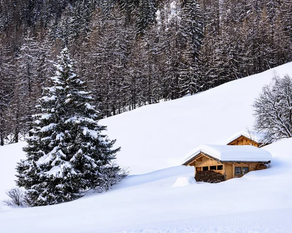 Malebný Záběr Krásné Zimní Krajiny Kolem Casere Valle Aurina Tyrolsko — Stock fotografie