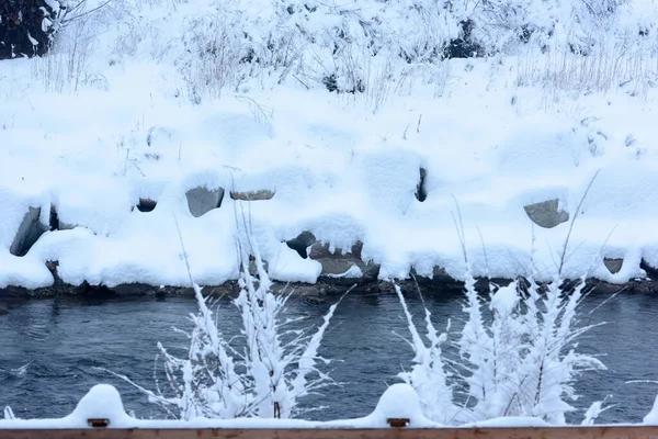 Vinterlandskap Snötäckt Skog — Stockfoto
