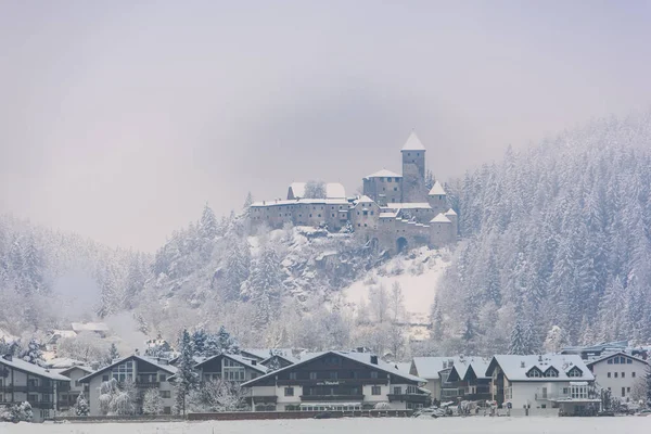 Paisagem Inverno Villa Ottone Castelo Tures Itália — Fotografia de Stock