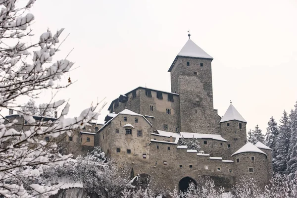 Winterlandschap Van Villa Ottone Tures Castle Italië — Stockfoto