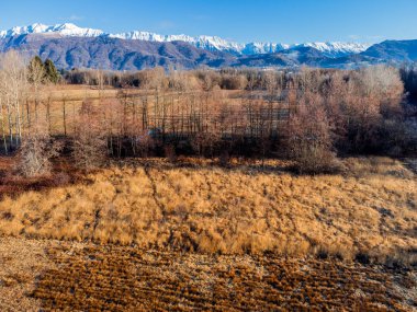 İtalya 'nın kırsal kesiminde kış manzarası
