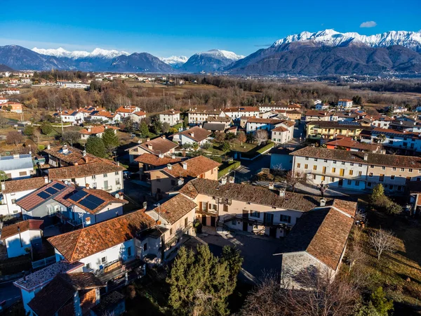 Aerial Shot Buildings Small City Province Udine Italy — Stock Photo, Image