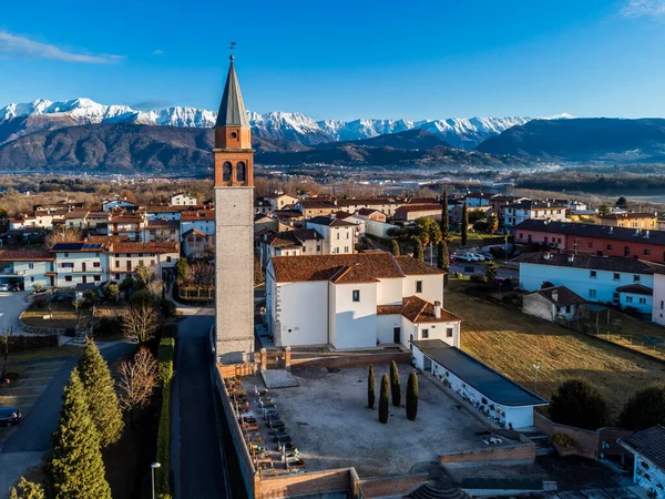 Aerial Shot Buildings Small City Province Udine Italy — Stock Photo, Image