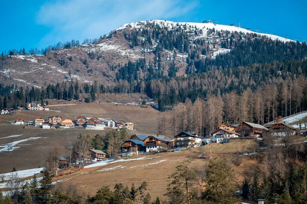 beautiful winter landscape with snow capped mountains
