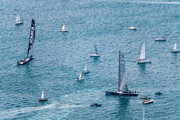 有许多船的海景 — 图库照片