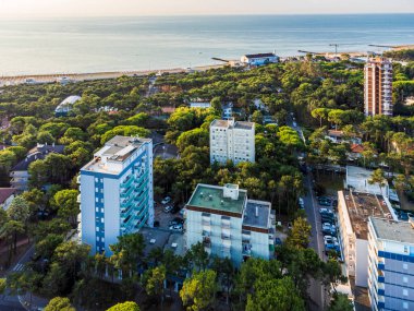 Lignano Sabbiadoro, İtalya 'nın güzel hava manzarası.