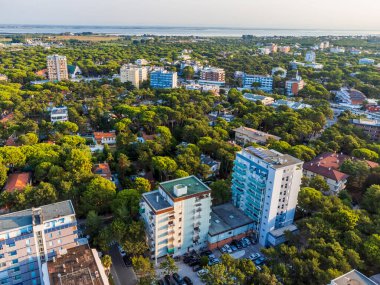 Lignano Sabbiadoro, İtalya 'nın güzel hava manzarası.