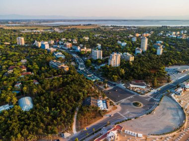 Lignano Sabbiadoro, İtalya 'nın güzel hava manzarası.