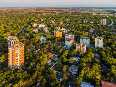 Lignano Sabbiadoro, İtalya 'nın güzel hava manzarası.