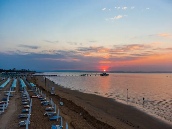 Чудовий Схід Сонця Над Пляжем Ліньяно Саббіадоро Вигляд Повітря — стокове фото