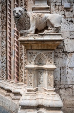 Perugia, İtalya 'da güzel eski şehir sokak manzarası - 23 Haziran 2022