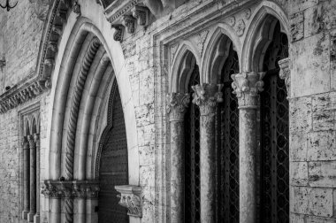 Perugia, İtalya 'da güzel eski şehir sokak manzarası - 23 Haziran 2022