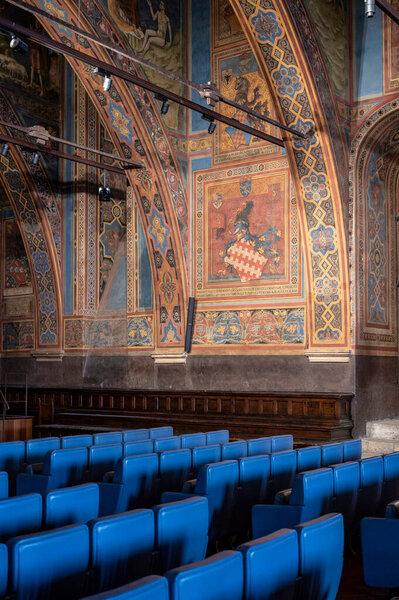 Perugia, Italy - 23 june 2022: ancient cathedral interior