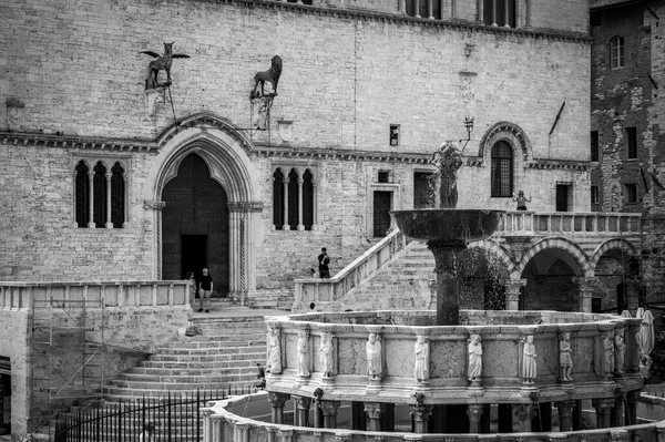 Perugia Itália Junho 2022 Praça Central Com Fonte Cidade Antiga — Fotografia de Stock