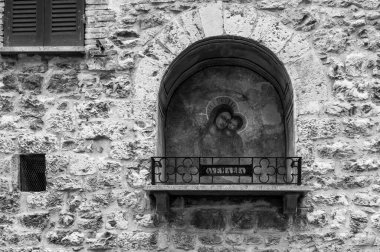 İtalya 'nın Assisi şehrinin güzel manzarası