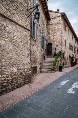 İtalya 'nın Assisi şehrinin güzel manzarası