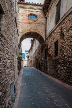 İtalya 'nın Assisi şehrinin güzel manzarası