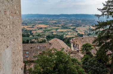 İtalya 'nın Assisi şehrinin güzel manzarası