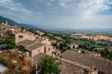 İtalya 'nın Assisi şehrinin güzel manzarası