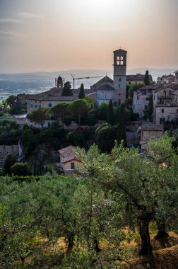 Assisi, İtalya - 23 Haziran 2022: Siena, İtalya 'nın eski Asisi kasabası