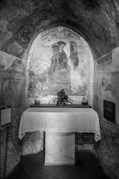 Itálie Umbrie Června 2022 Uvnitř Santa Maria Delle Carceri Hermitage — Stock fotografie