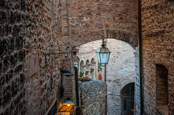 Arquitetura Medieval Aldeia Úmbria Magia Spello — Fotografia de Stock