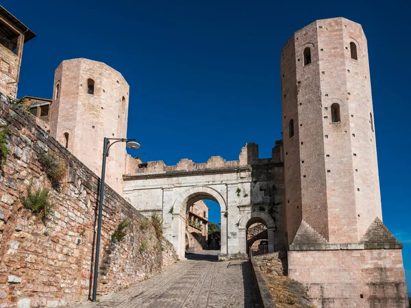 Medieval architecture of village in Umbria, magic of Spello.