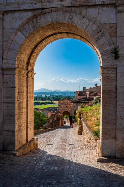 Medieval architecture of village in Umbria, magic of Spello.