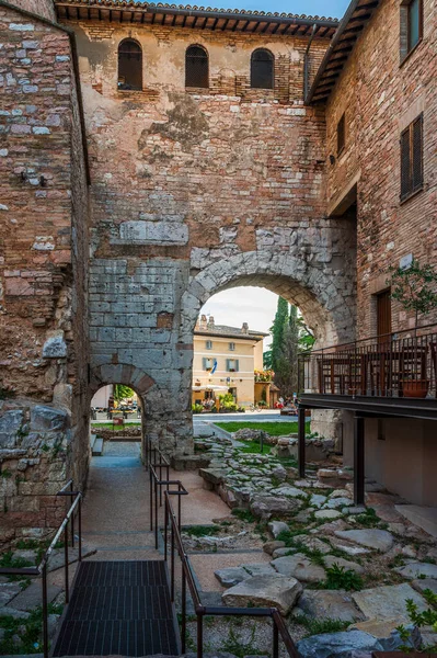 Medieval architecture of village in Umbria, magic of Spello.