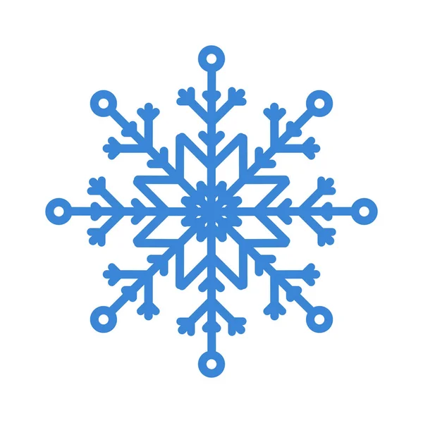 Голубая Снежинка Плоский Стиль Зима Рождество Новый Год Силуэт Голубой — стоковый вектор