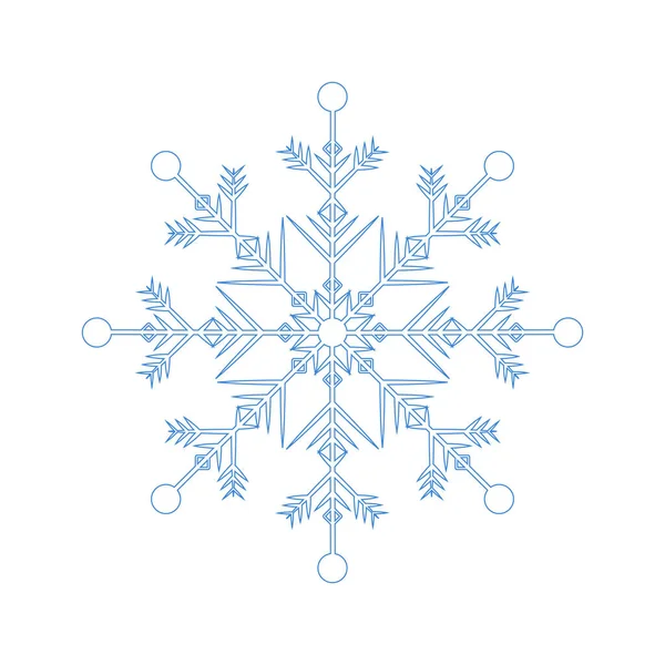 Floco Neve Azul Símbolo Inverno Natal Feriado Ano Novo Silhueta —  Vetores de Stock