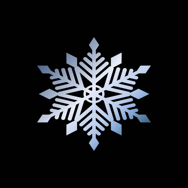 Blaue Schneeflocke Symbol Für Winter Weihnachten Neujahr Blaue Silhouette Auf — Stockvektor