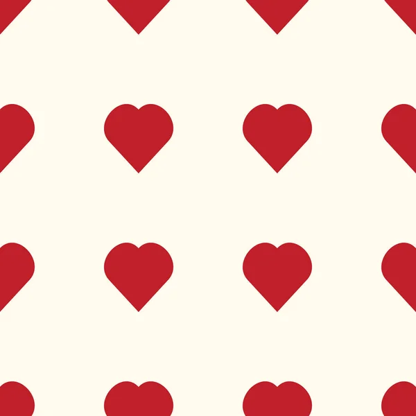 Nahtloses Muster Mit Roten Herzen Valentinstag Texturierter Druck Vektorillustration — Stockvektor