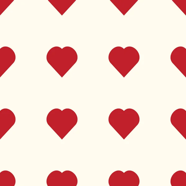 Seamless Pattern Red Hearts Valentines Day Textured Print Vector Illustration — Stock Vector