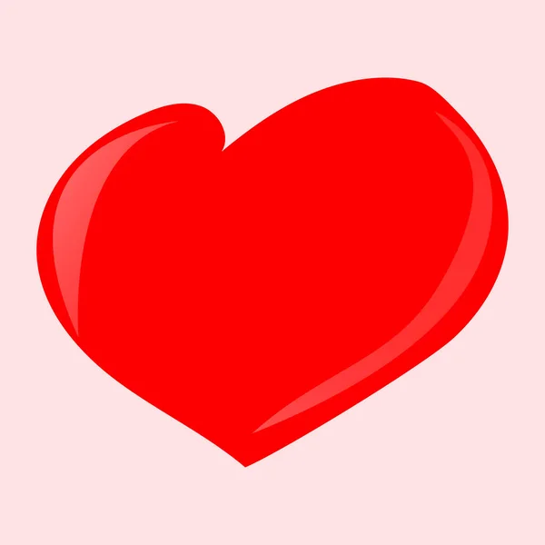 Серце Червоної Форми Ізольоване Світлому Фоні Векторний Елемент Дизайну — стоковий вектор