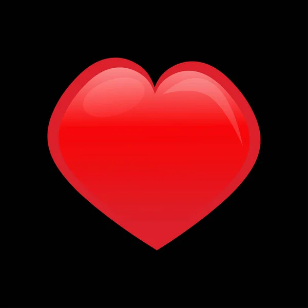 Красное Сердце Чёрном Фоне — стоковый вектор