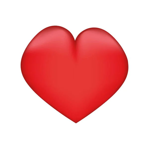 Червоне Серце Білому Тлі Векторна Ілюстрація — стоковий вектор